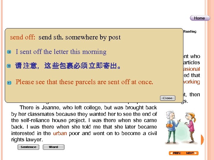 Before Reading Global Reading send off: send sth. somewhere by post Detailed Reading I