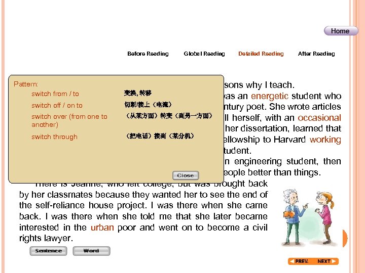 Before Reading Global Reading Detailed Reading After Reading Pattern: have left out, however, the