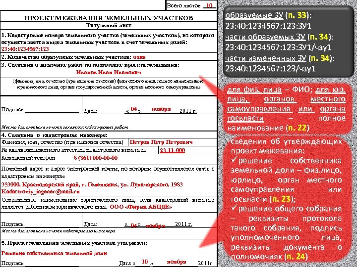  Всего листов 10 ПРОЕКТ МЕЖЕВАНИЯ ЗЕМЕЛЬНЫХ УЧАСТКОВ Титульный лист 1. Кадастровые номера земельного