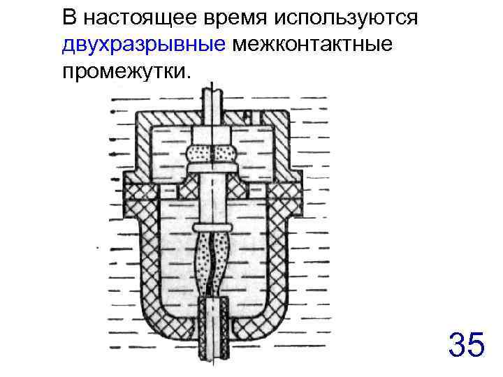 В настоящее время используются двухразрывные межконтактные промежутки. 35 