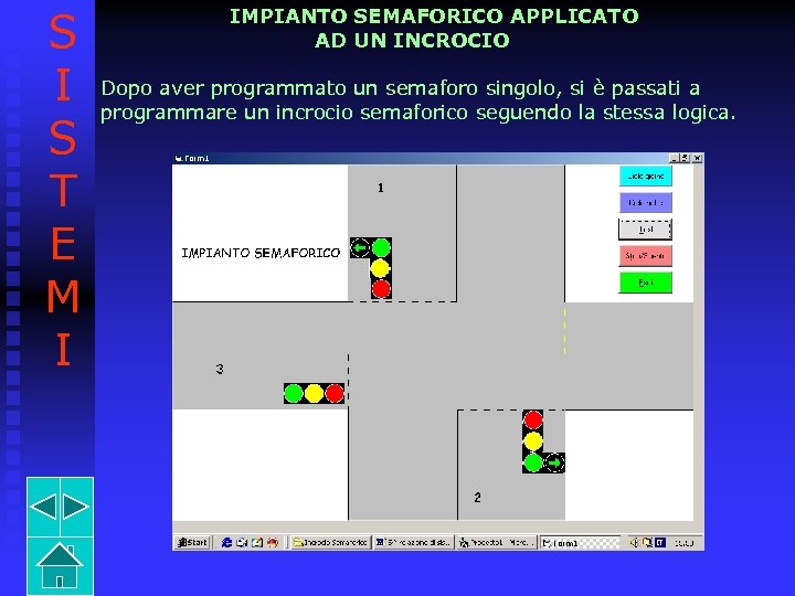 S I S T E M I IMPIANTO SEMAFORICO APPLICATO AD UN INCROCIO Dopo