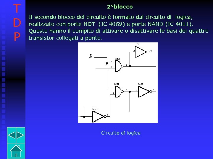 T D P 2°blocco Il secondo blocco del circuito è formato dal circuito di