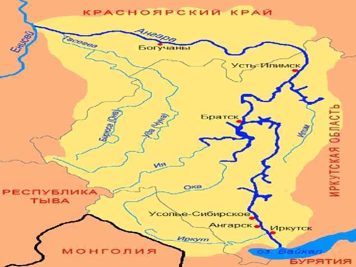 Правый приток реки ангара. Ангара река на карте от истока до устья. Река Ангара на карте России. Бассейн реки Ангара. Бассейн реки Ангара на контурной карте.