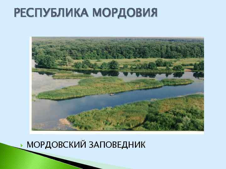 РЕСПУБЛИКА МОРДОВИЯ МОРДОВСКИЙ ЗАПОВЕДНИК 