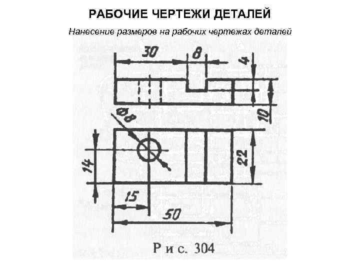 РАБОЧИЕ ЧЕРТЕЖИ ДЕТАЛЕЙ Нанесение размеров на рабочих чертежах деталей 