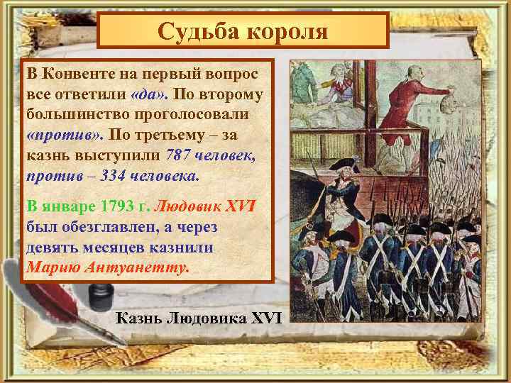 Судьба короля В Конвенте на первый вопрос все ответили «да» . По второму большинство