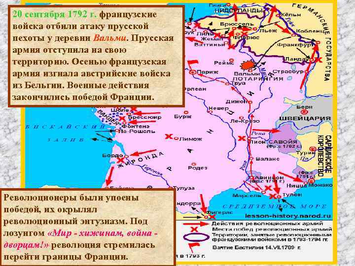 20 сентября 1792 г. французские войска отбили атаку прусской пехоты у деревни Вальми. Прусская