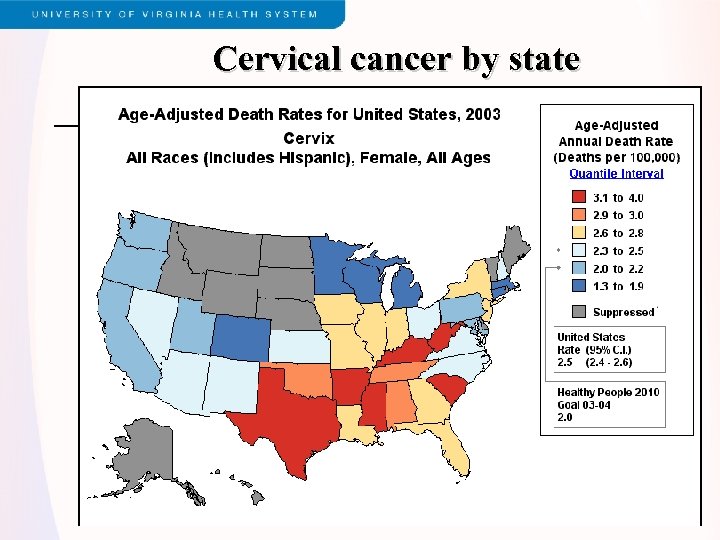 Cervical cancer by state 
