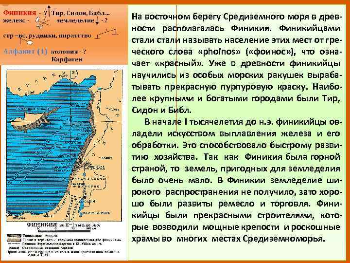 На восточном берегу Средиземного моря в древности располагалась Финикия. Финикийцами стали называть население этих