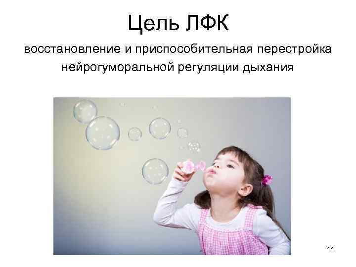 Цель ЛФК восстановление и приспособительная перестройка нейрогуморальной регуляции дыхания 11 