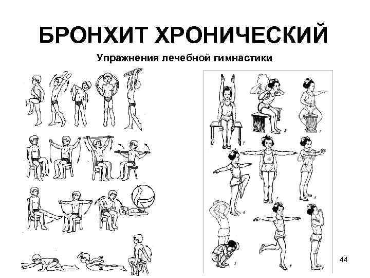 БРОНХИТ ХРОНИЧЕСКИЙ Упражнения лечебной гимнастики 44 