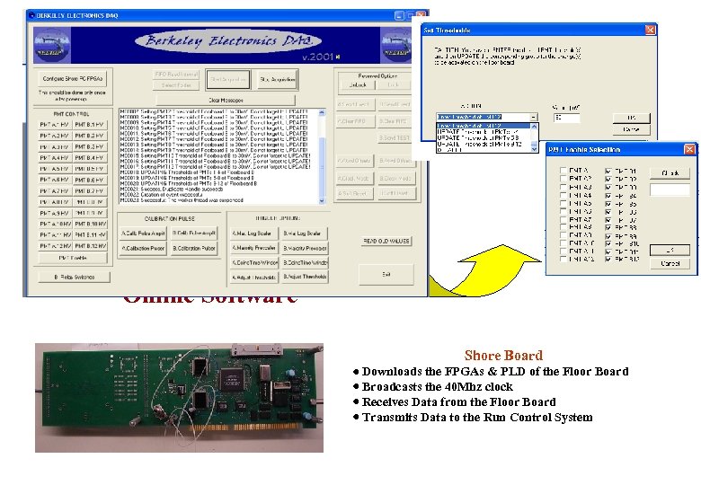 Online Software Shore Board Downloads the FPGAs & PLD of the Floor Board Broadcasts