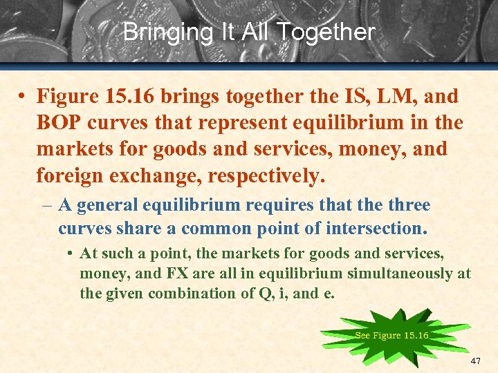 Bringing It All Together • Figure 15. 16 brings together the IS, LM, and