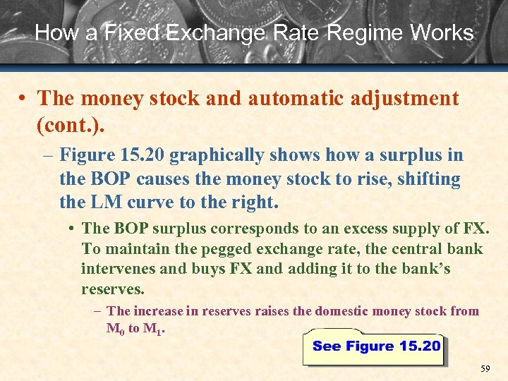 How a Fixed Exchange Rate Regime Works • The money stock and automatic adjustment