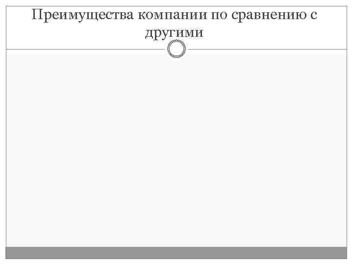 Преимущества компании по сравнению с другими 