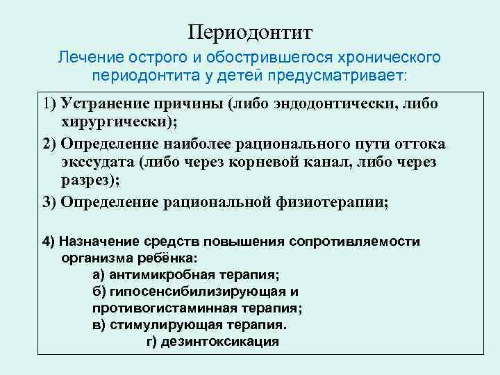 Обострение хронического периодонтита лечение