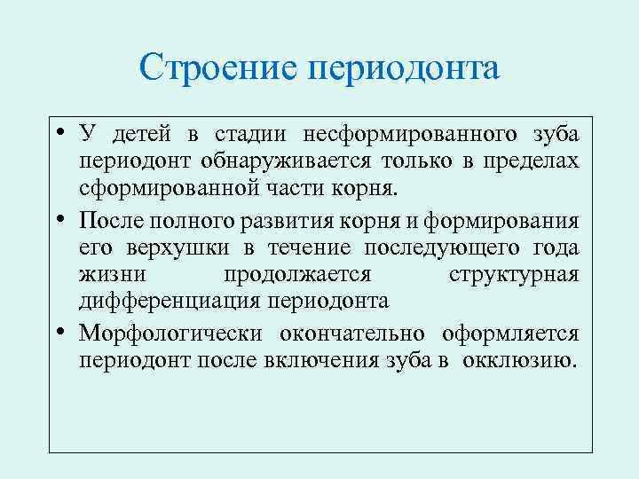 Анатомо физиологические особенности периодонта презентация