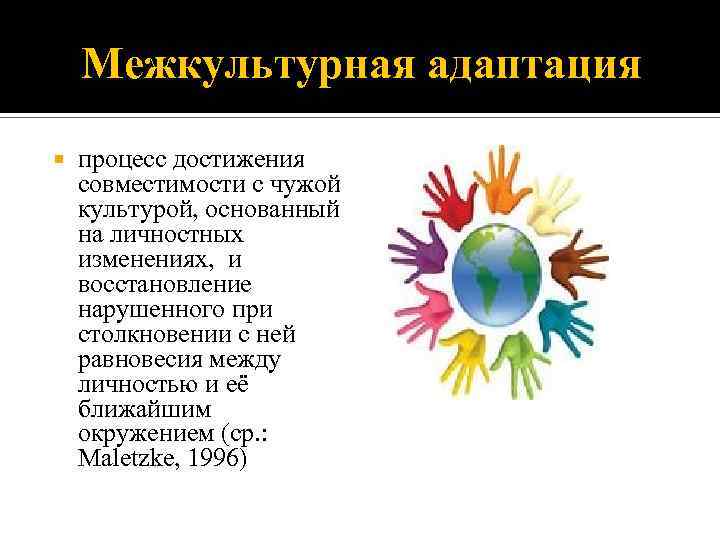 Межкультурная адаптация процесс достижения совместимости с чужой культурой, основанный на личностных изменениях, и восстановление