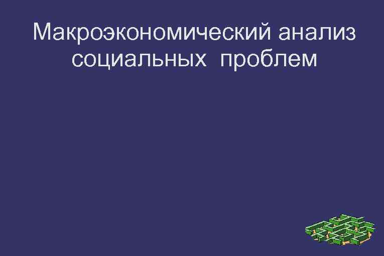 Макроэкономический анализ социальных проблем 