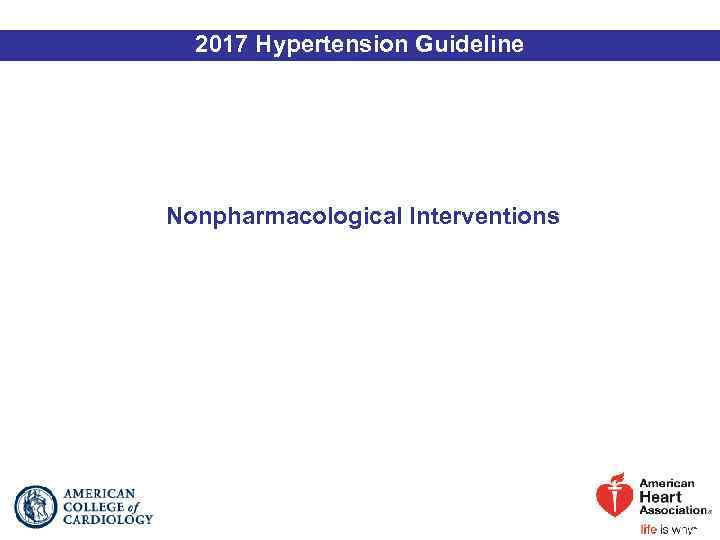 2017 Hypertension Guideline Nonpharmacological Interventions 