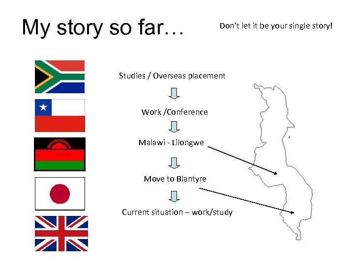 My story so far… Don’t let it be your single story! Studies / Overseas