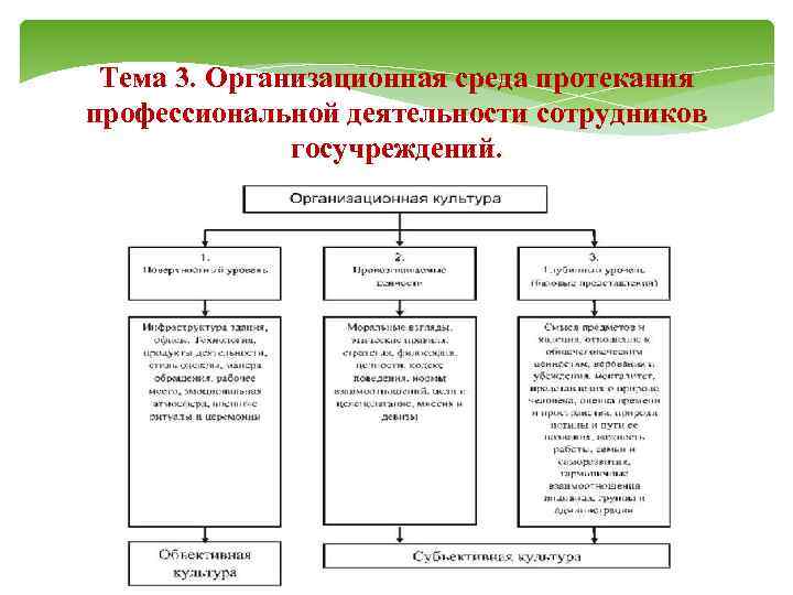 Тема 3. Организационная среда протекания профессиональной деятельности сотрудников госучреждений. 