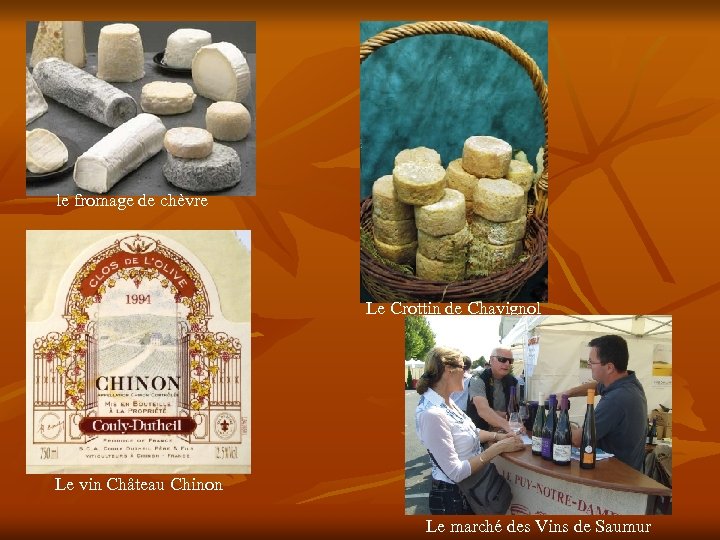 le fromage de chèvre Le Crottin de Chavignol Le vin Château Chinon Le marché