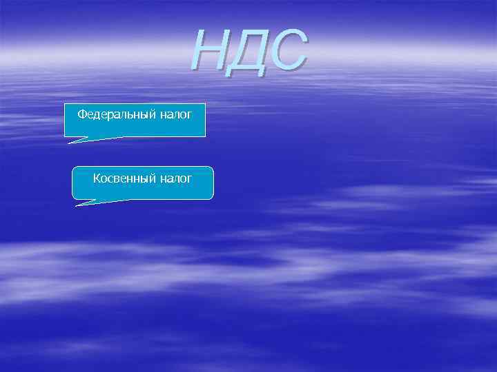 НДС Федеральный налог Косвенный налог 