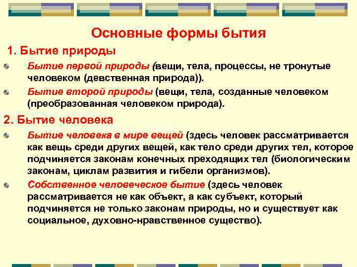 Человеческое бытие примеры. Бытие природы примеры. Основные формы бытия.