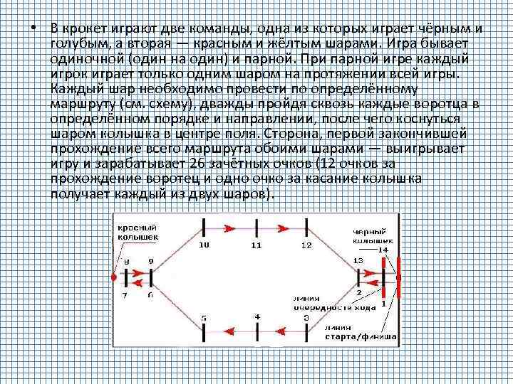  • В крокет играют две команды, одна из которых играет чёрным и голубым,