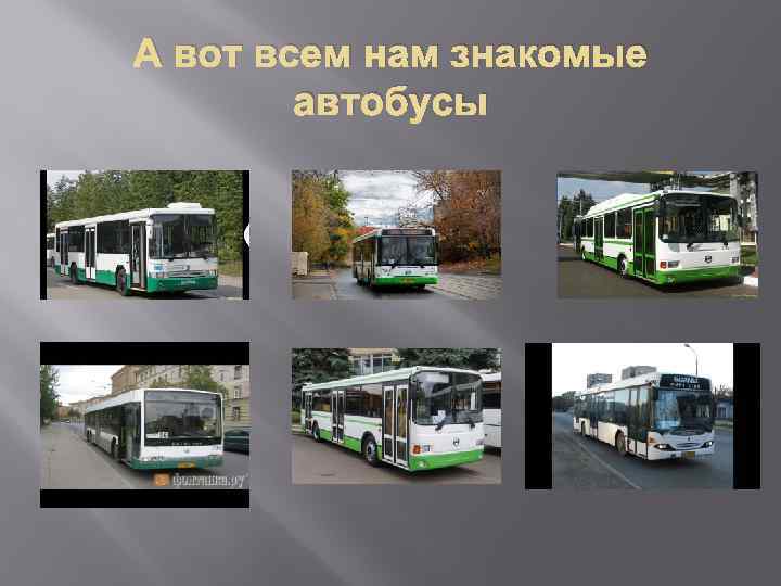 А вот всем нам знакомые автобусы 