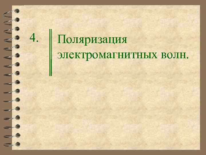 4. Поляризация электромагнитных волн. 
