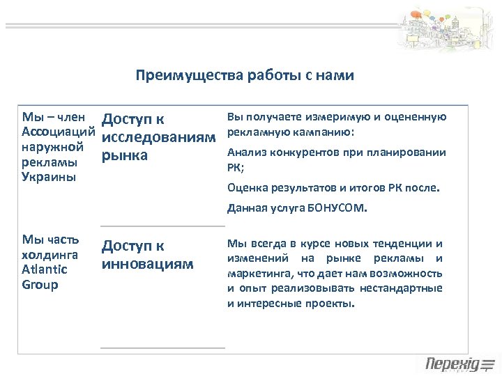 Преимущества работы с нами Мы – член Доступ к Ассоциаций исследованиям наружной рынка рекламы