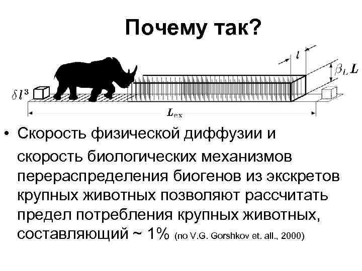  Почему так? • Скорость физической диффузии и скорость биологических механизмов перераспределения биогенов из