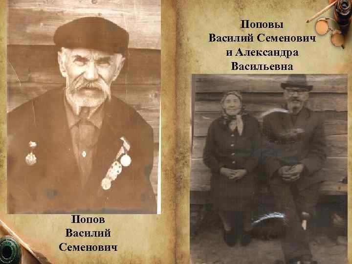 Поповы Василий Семенович и Александра Васильевна Попов Василий Семенович 
