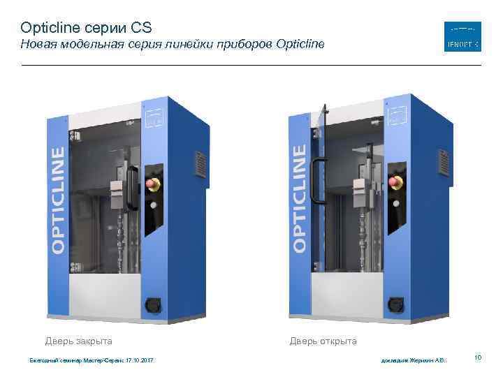 Opticline серии CS Новая модельная серия линейки приборов Opticline Дверь закрыта Ежегодный семинар Мастер-Сервис