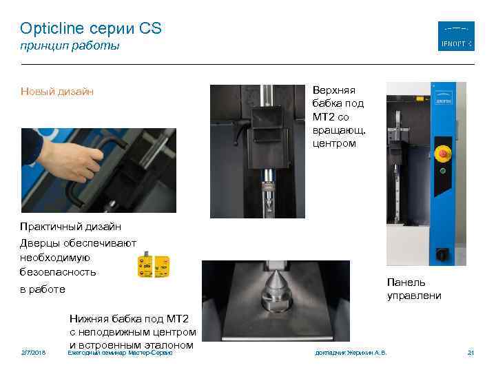 Opticline серии CS принцип работы Новый дизайн Верхняя бабка под MT 2 со вращающ.