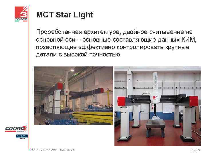 MCT Star Light Проработанная архитектура, двойное считывание на основной оси – основные составляющие данных