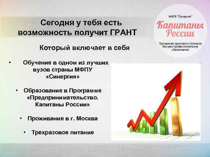 Сегодня у тебя есть возможность получит ГРАНТ Который включает в себя • Обучение в
