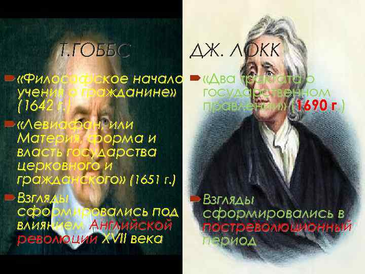 Т. ГОББС ДЖ. ЛОКК «Философское начало «Два трактата о учения о гражданине» государственном (1642