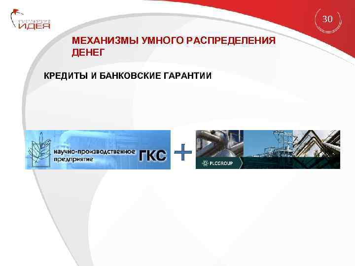 30 МЕХАНИЗМЫ УМНОГО РАСПРЕДЕЛЕНИЯ ДЕНЕГ КРЕДИТЫ И БАНКОВСКИЕ ГАРАНТИИ 
