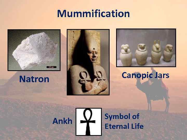 Mummification Canopic Jars Natron Ankh Symbol of Eternal Life 