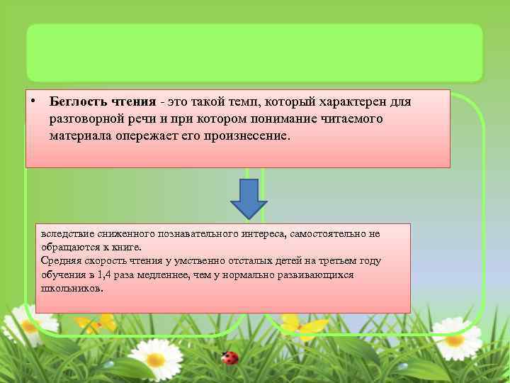  • Беглость чтения - это такой темп, который характерен для разговорной речи и