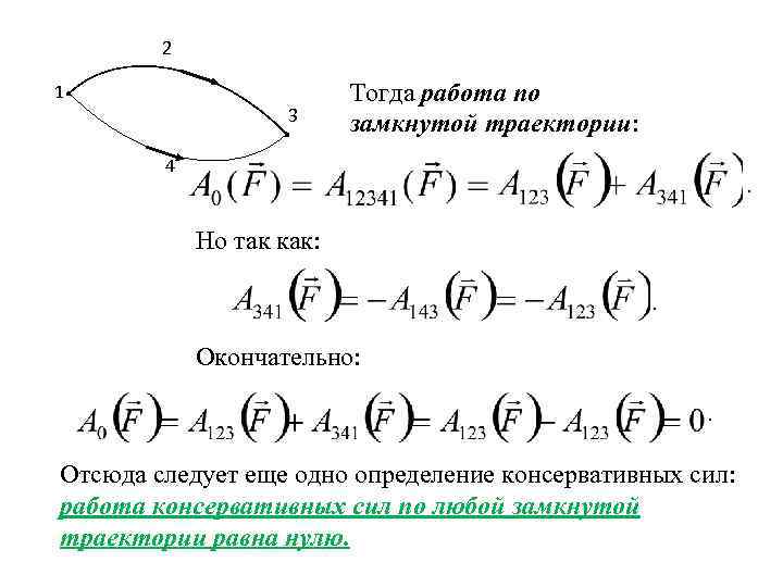 2 1 3 Тогда работа по замкнутой траектории: 4 . Но так как: .