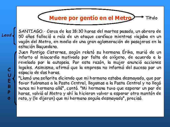 Muere por gentío en el Metro Lead C U E R P o Titulo