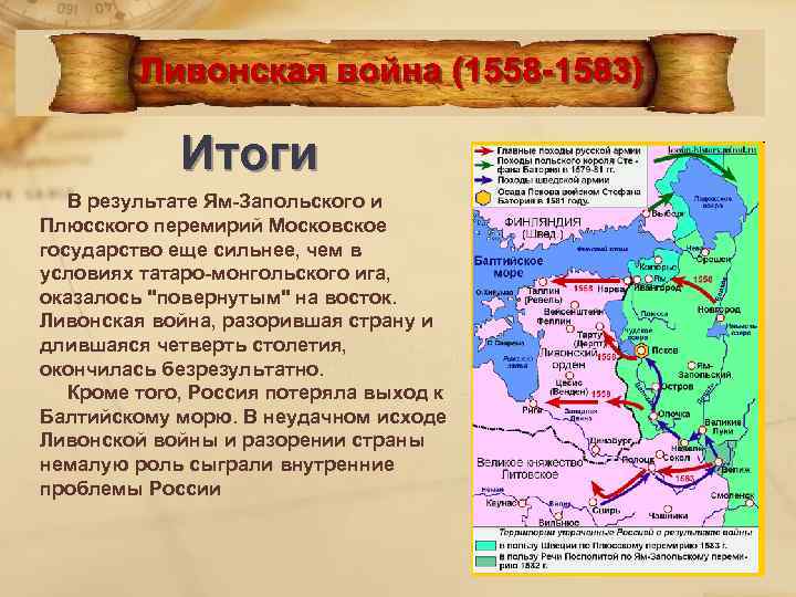 Итоги В результате Ям-Запольского и Плюсского перемирий Московское государство еще сильнее, чем в условиях