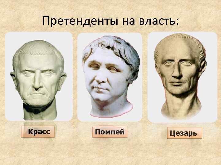 Претенденты на власть: Красс Помпей Цезарь 