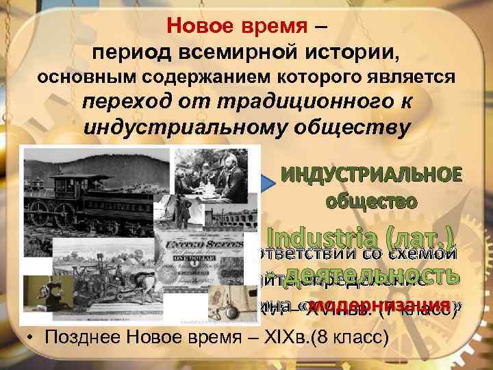 Новое время – период всемирной истории, основным содержанием которого является переход от традиционного к