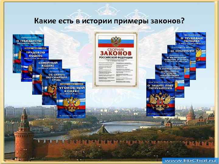 Какие есть в истории примеры законов? 