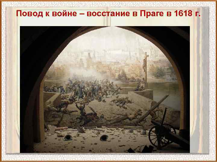 Повод к войне – восстание в Праге в 1618 г. 